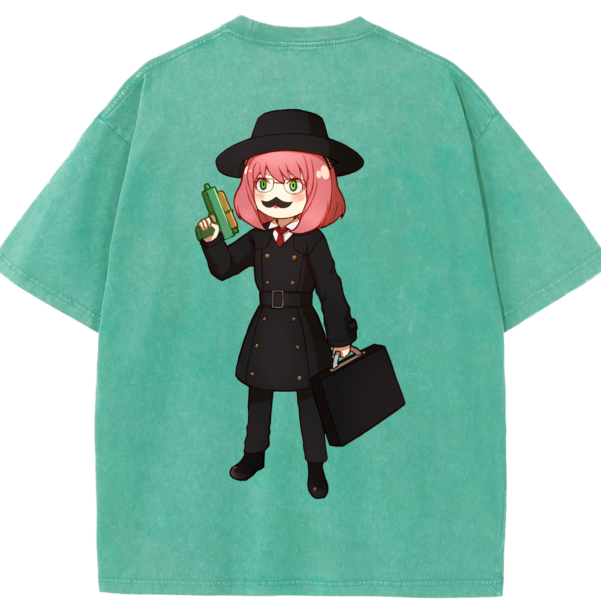 （画像用） SPY×FAMILY间谍家家酒 綿100% ヴィンテージ風 半袖Tシャツ（背面プリント）